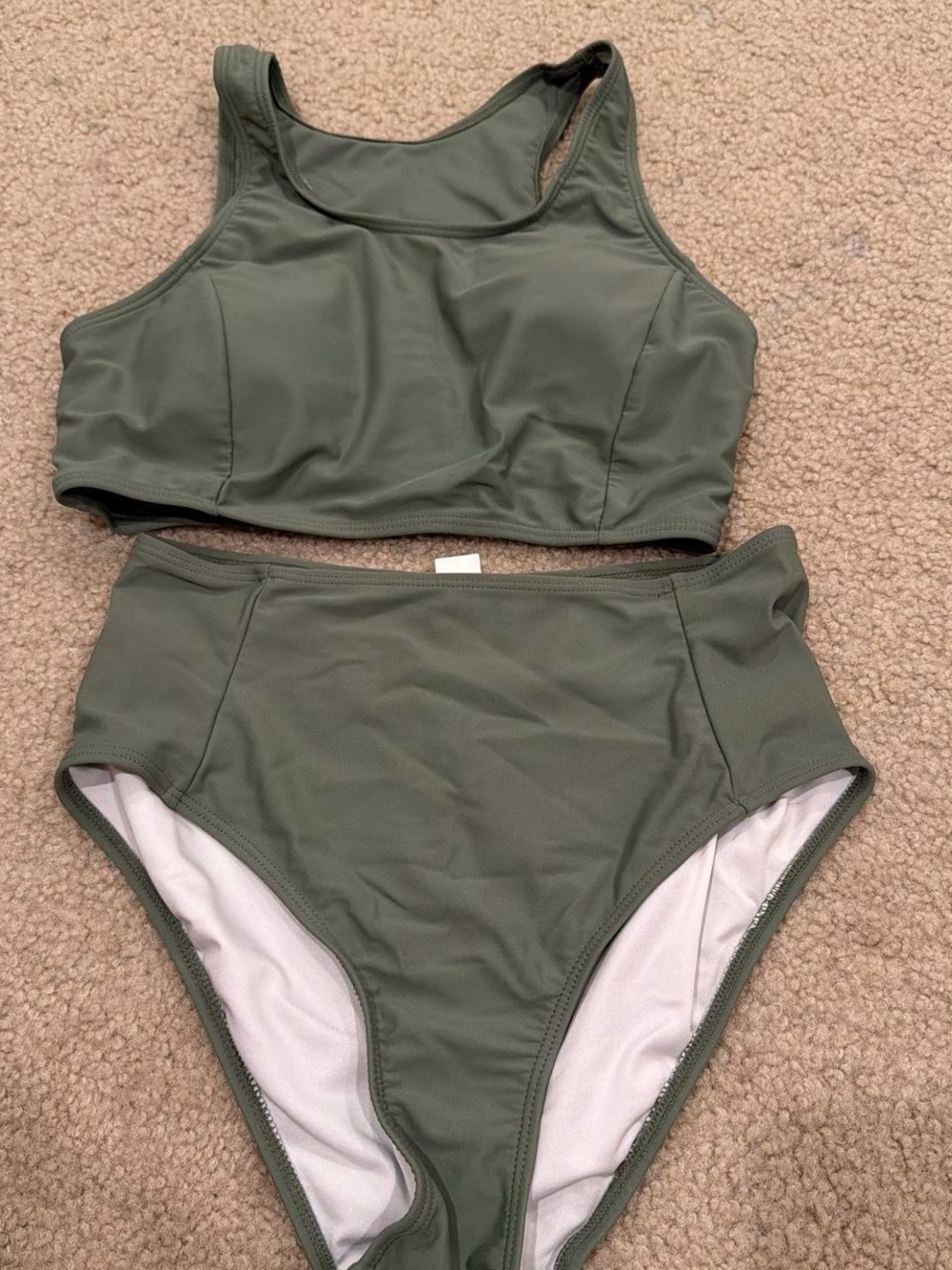 Amazon Olive Green Two-Piece Women's Swim Bikini Set